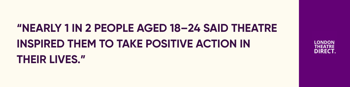 Nearly 1 in 2 people aged 18–24 said theatre inspired them to take positive action in their lives
